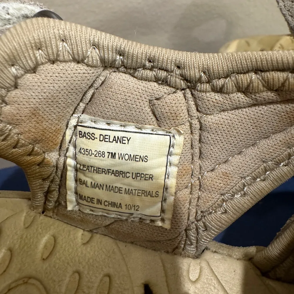 G.H. Bass Delaney Women’s Leather Beige Brown Sandal Sz 7 1104609 hiking fishing Tan - Image 3