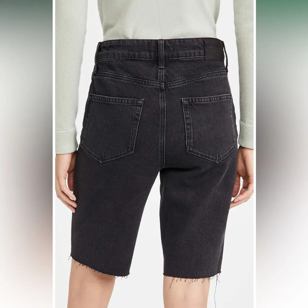NWT PAIGE Women's‎ Robbie Vintage Covered Button Fly Raw Hem High Rise Short 24 - Image 4