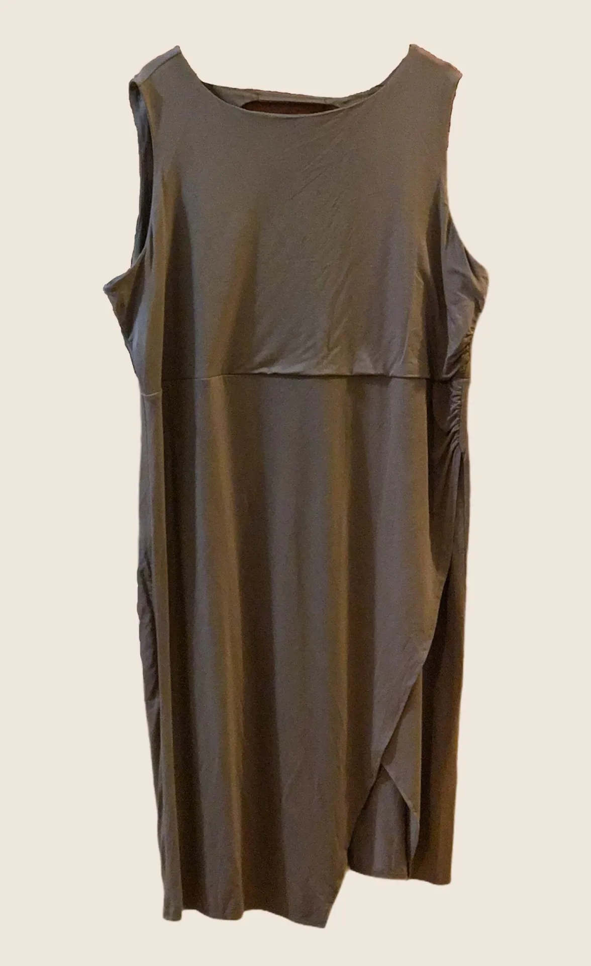 Lisa Rinna Collection Side Ruched Midi Dress Brown Size 1X - Image 5