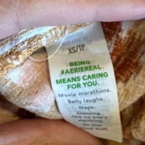 Aerie Mustard Yellow Geometric Print Halter Maxi Dress Tiered High Low Size XS - Image 10