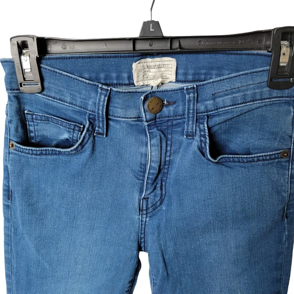 Current Elliott Dark Wash Indigo High Rise USA Made Ankle Skinny Jeans Size 26 - Image 4