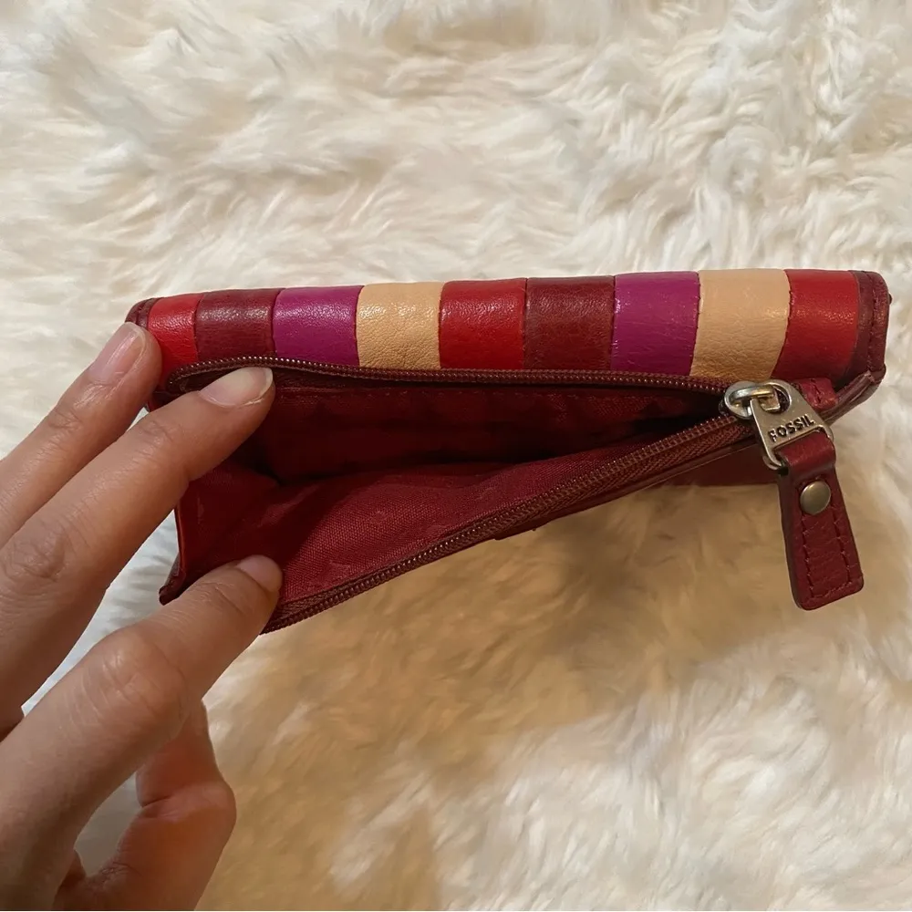 Fossil Red Trifold Wallet - Image 3