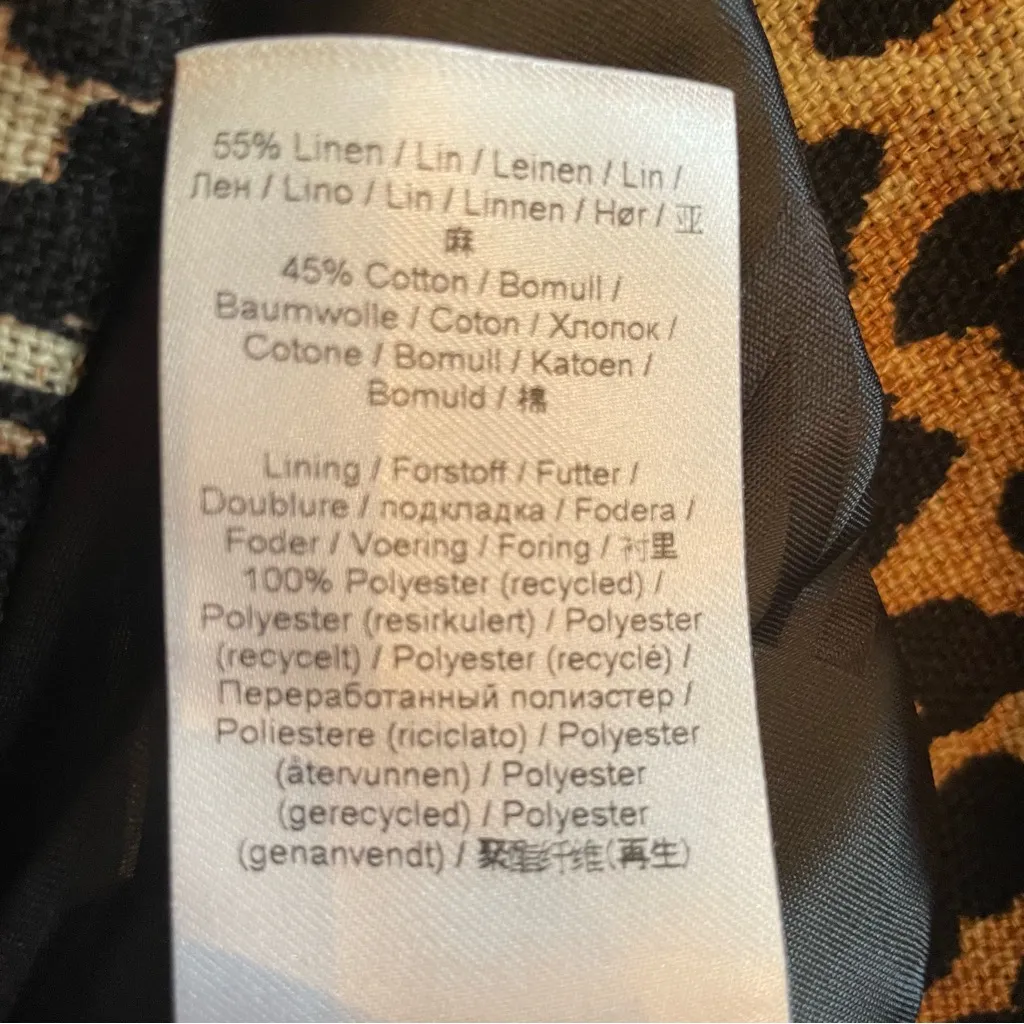 Ganni Brown and Black Animal Print Jacket Pockets Size 36 mob wife trendy US 4 - Image 8