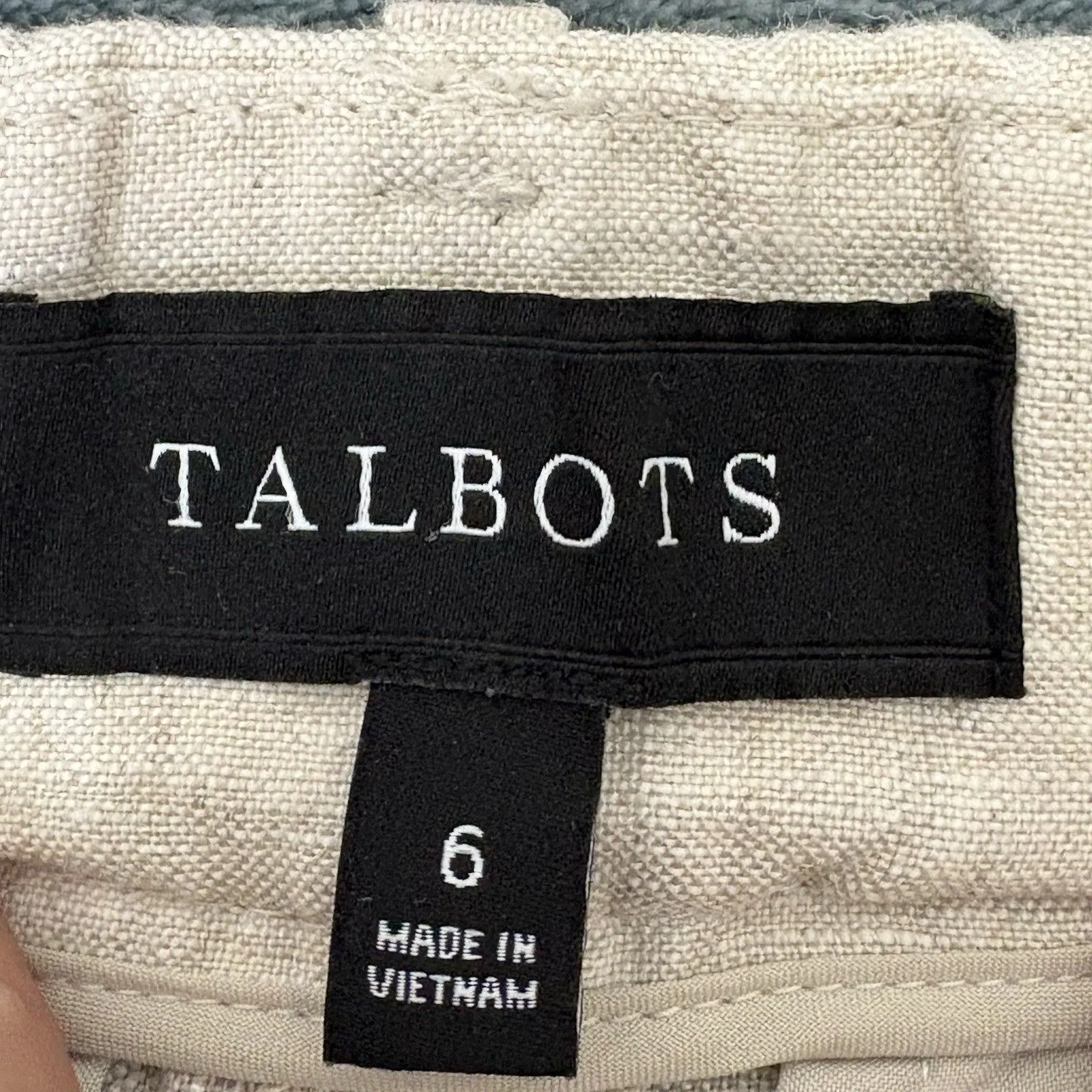 Talbots Wide Leg Linen Beige Off White Pants Size 6 - Image 7