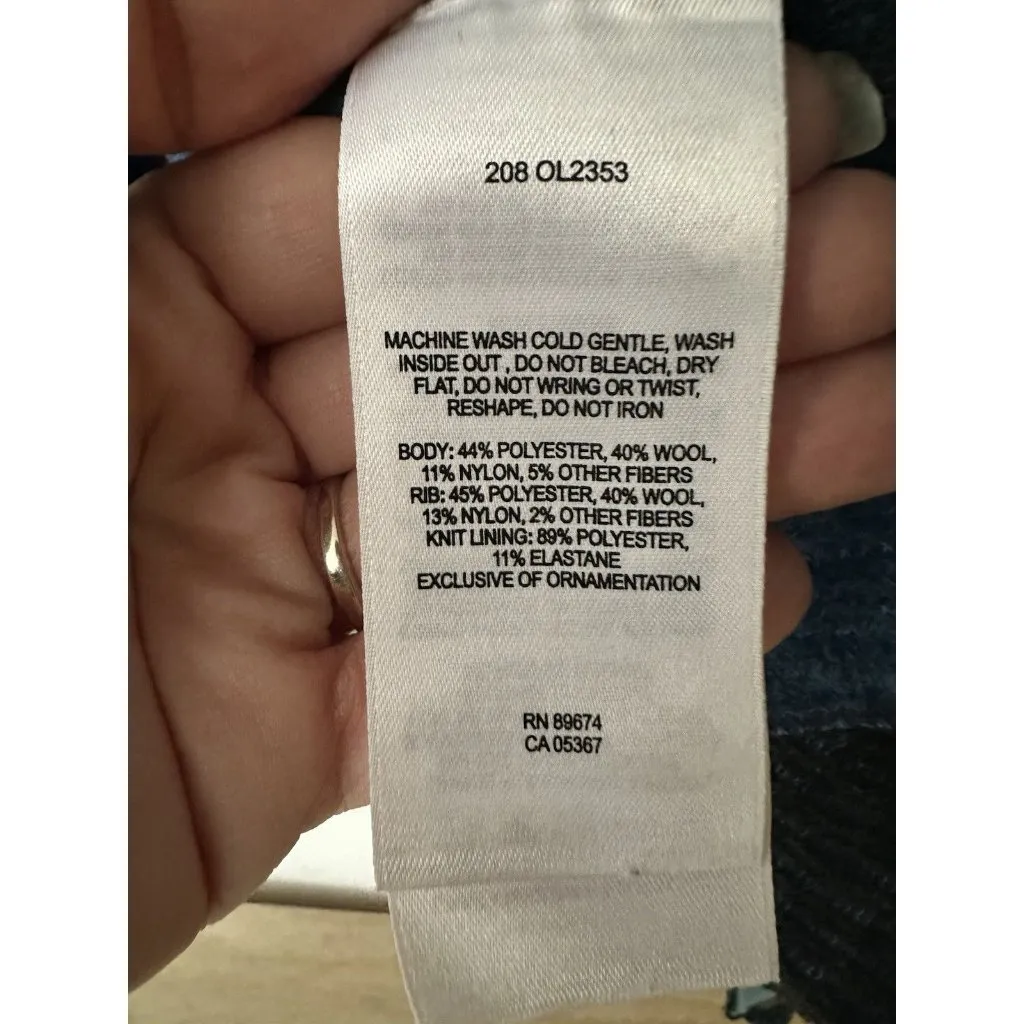 Mountain Hardwear Gray & Blue Sarafin Zip Up Sweater size S/P Wool Blend Hike - Image 5