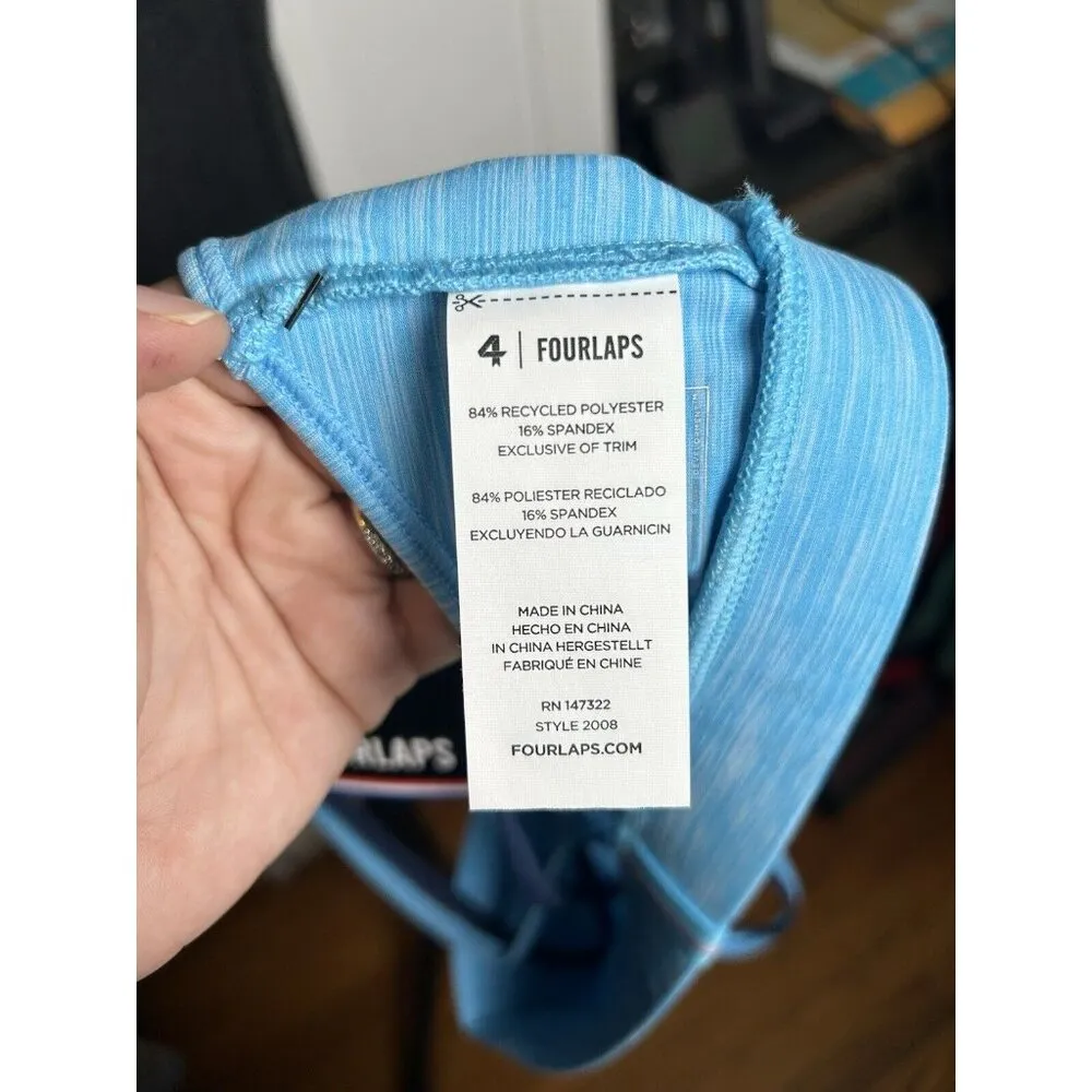 Four Laps FourLaps Vitality Sports Bra Womens Medium River Blue Space Dye NWT$54 - Image 8