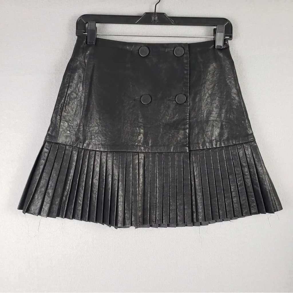 ZARA NWT pleated vegan leather skirt - Image 4