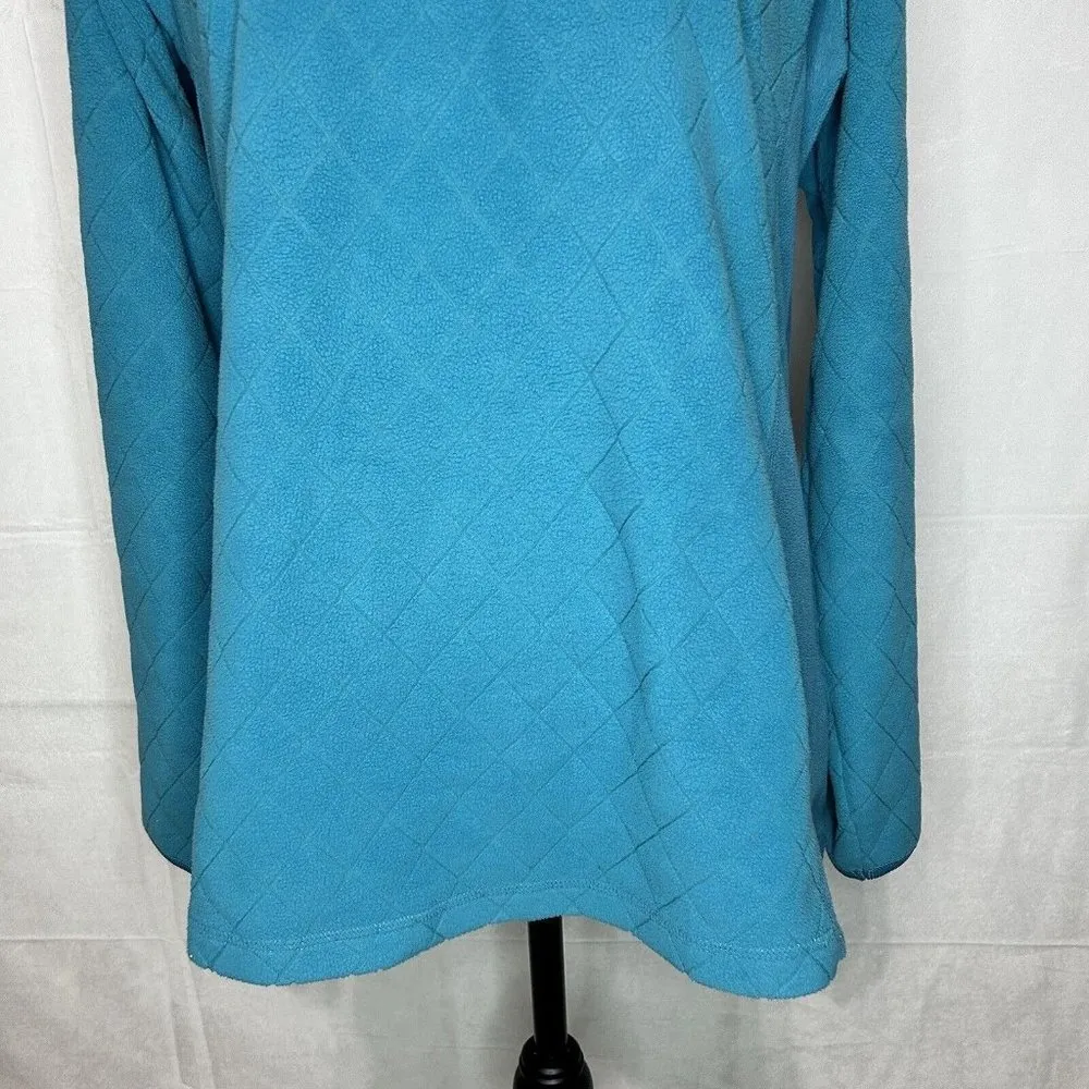 Columbia Women’s Size L Fleece 1/4 Zip Pullover Teal Quilted Lightweight - Image 3