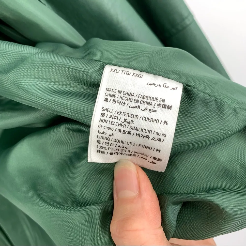 STYLE & CO Faux Leather Moto Jacket Hunter Green XXL - Image 6