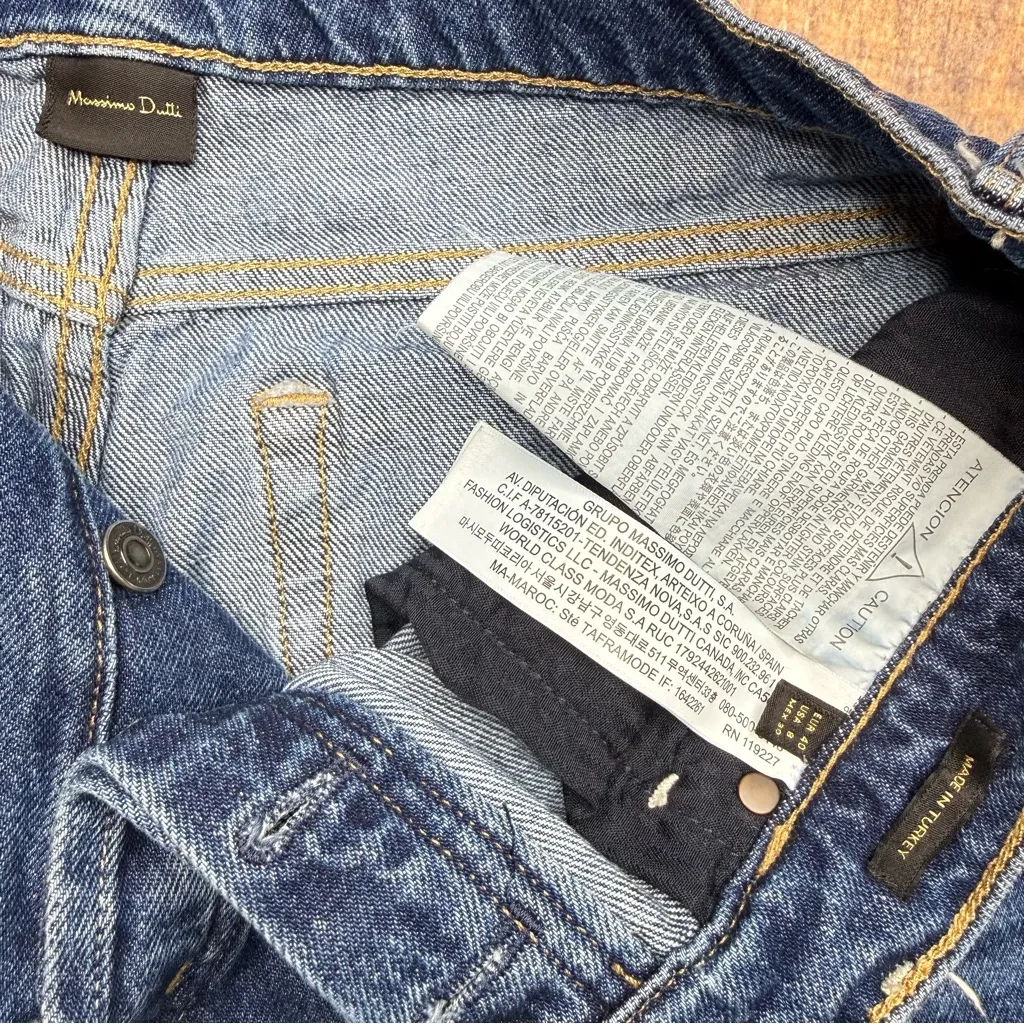 Massimo Dutti Women’s Size 8 EU 40 High Rise Straight Leg Blue Denim Jeans - Image 10