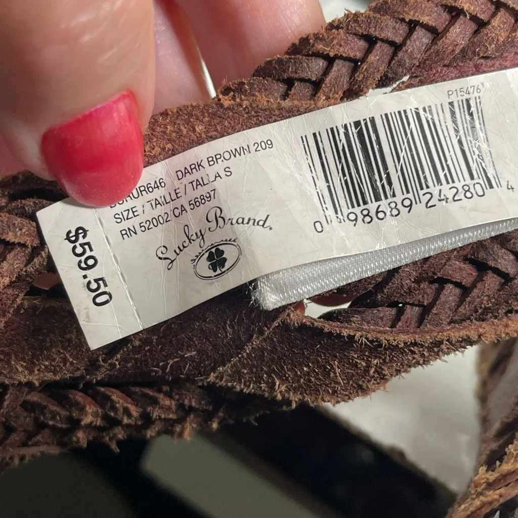 NWT Lucky Brand braided leather belt size S . - Image 3