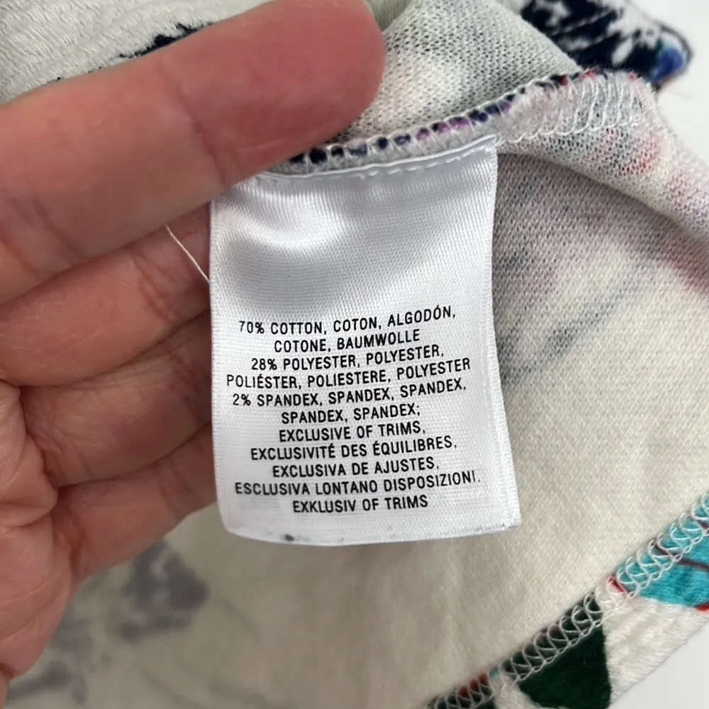 Anthropologie 9H1F STCL Small White Floral Sweetheart Neckline Cap Sleeve Blouse - Image 6