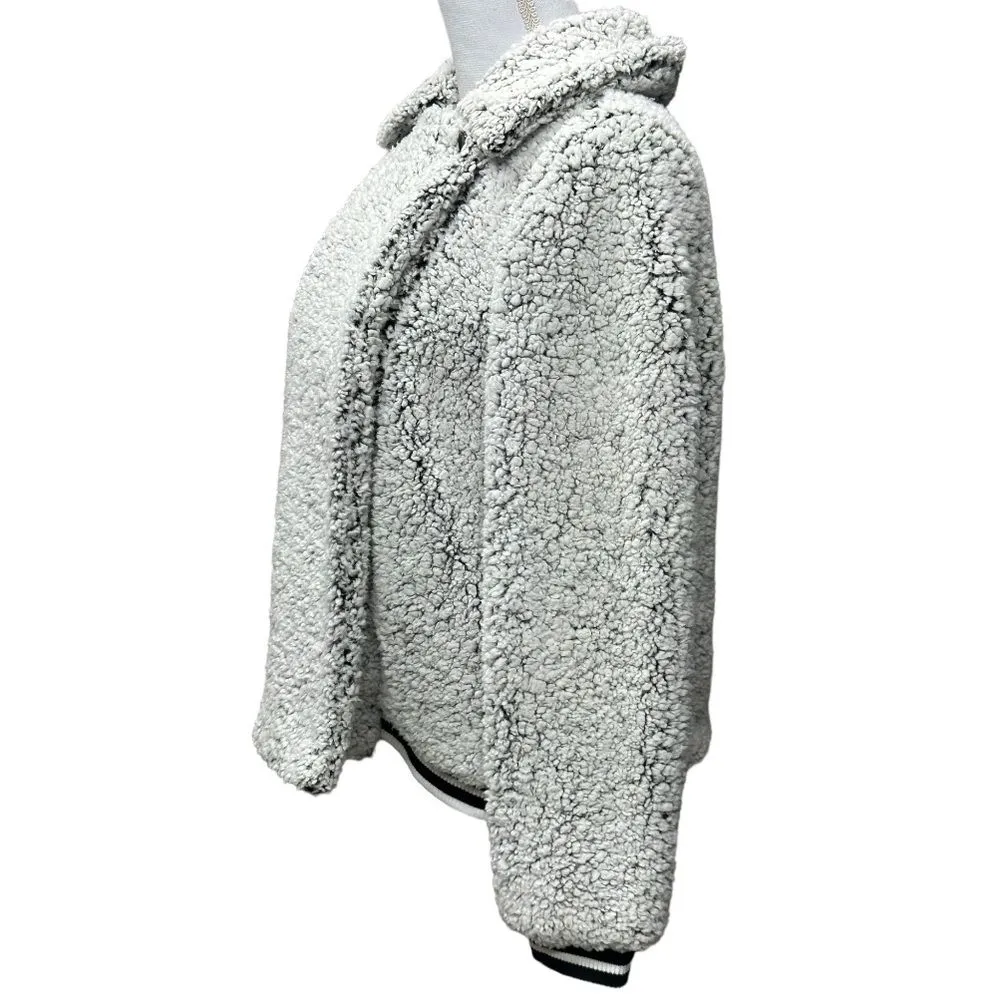 Anthropologie Jack by BB Dakota Sherpa Varsity Zip‎ Front Jacket Women Sz Small - Image 3