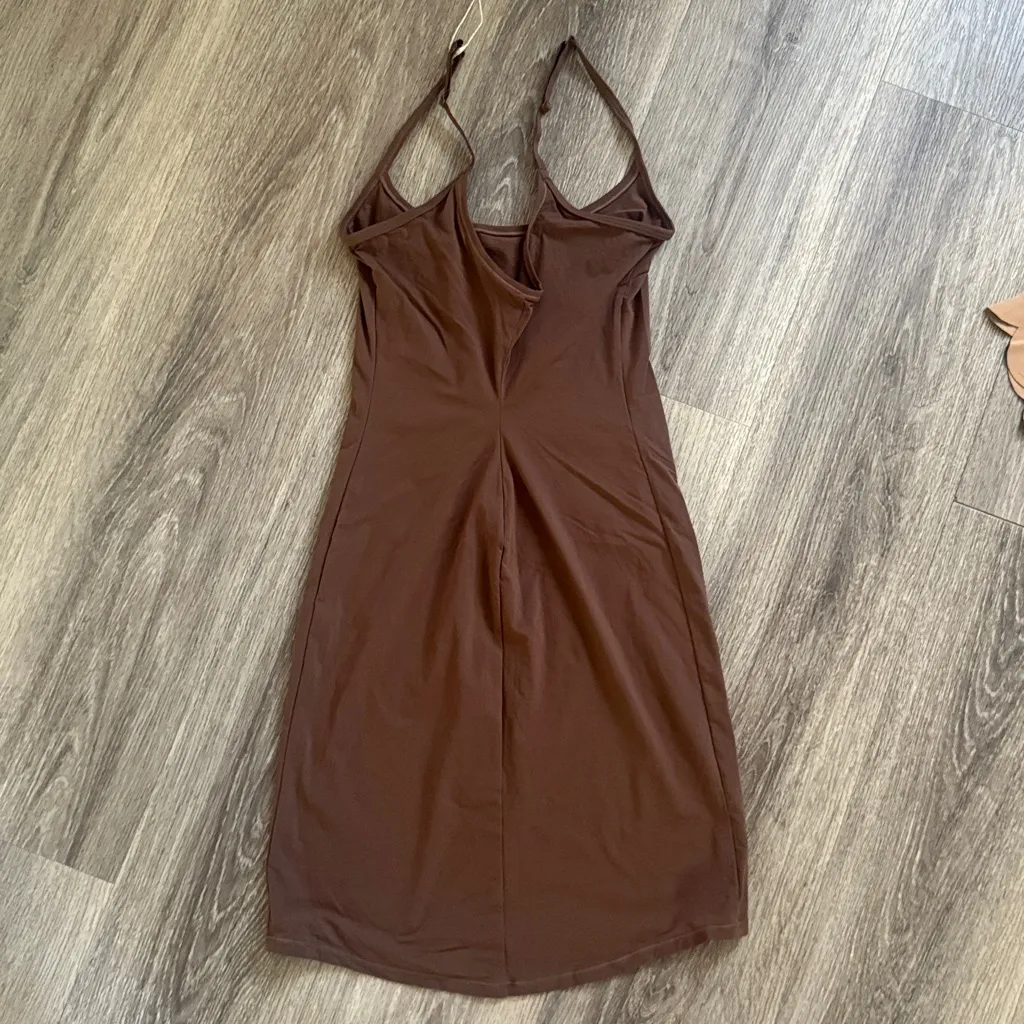 SKIMS Fits Everybody Slip Dress In Cocoa small - Image 3