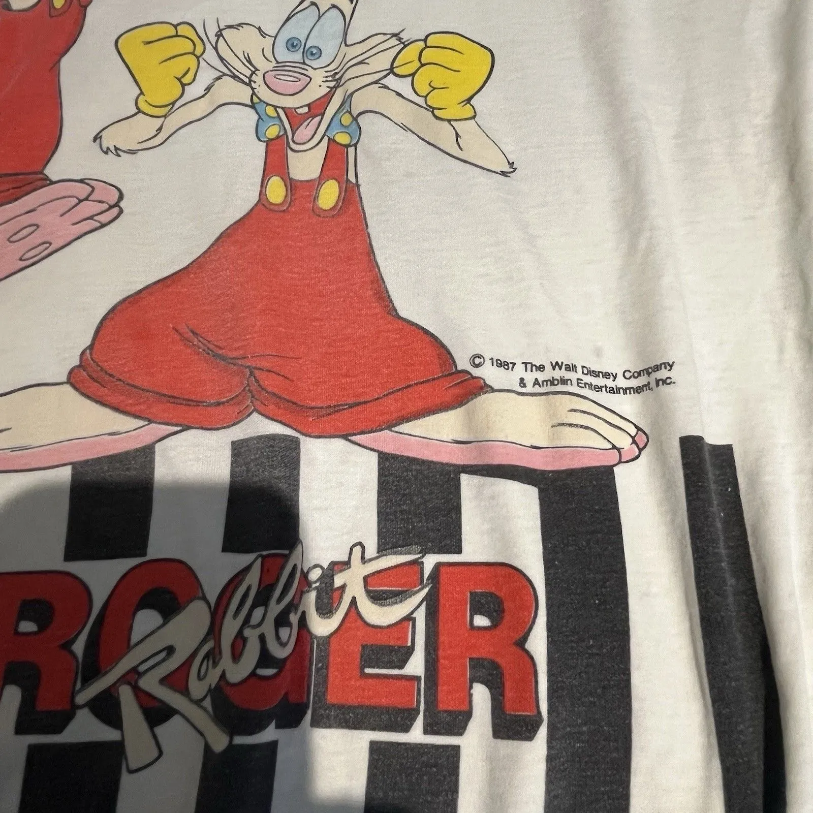 VTG Disney women's L / 42 1987 Rodger Rabbit long sleeve shirt made in USA - Image 7