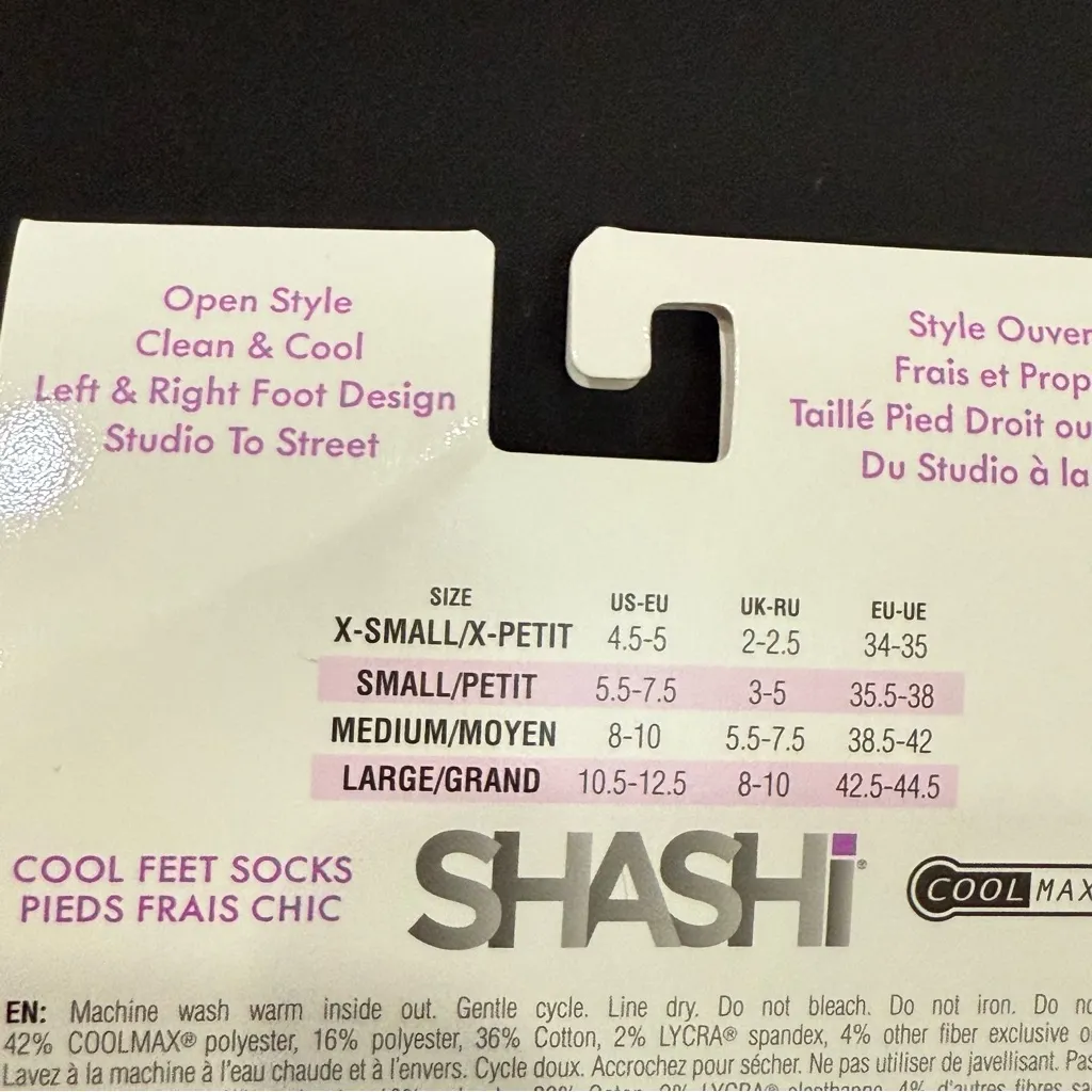 SHASHI Sweet Open Style Clean & Cool Denim Barre Pilates Yoga Full Grip Socks M Blue Size M - Image 9