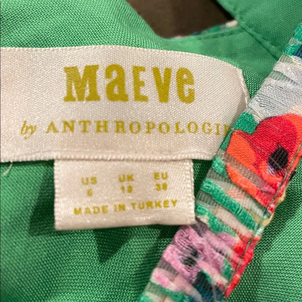 Maeve  Green Floral Blouse - Image 4