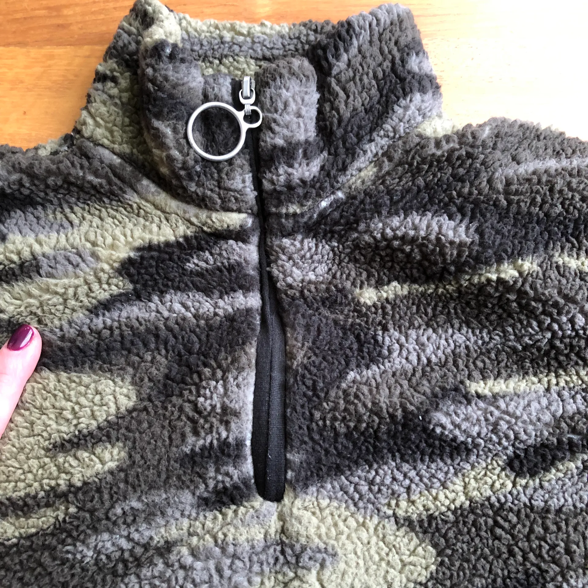 Camo Sherpa Quarter Zip S/M - Image 3