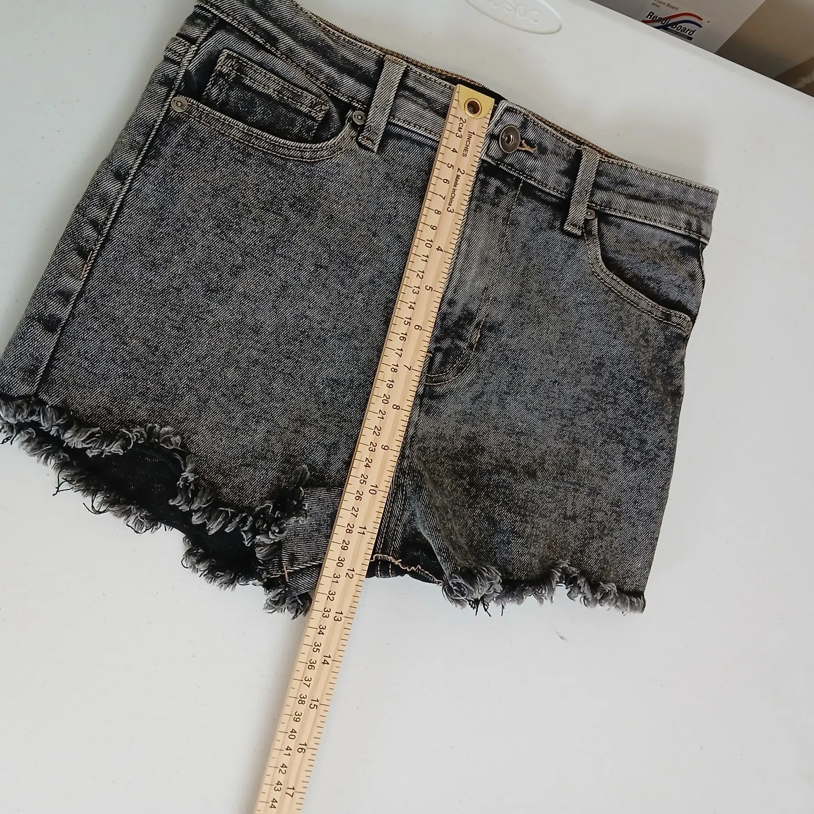 Kendall + Kylie Black Denim Shorts Women 7/28 Distressed Grunge Acid Wash Rocker - Image 12