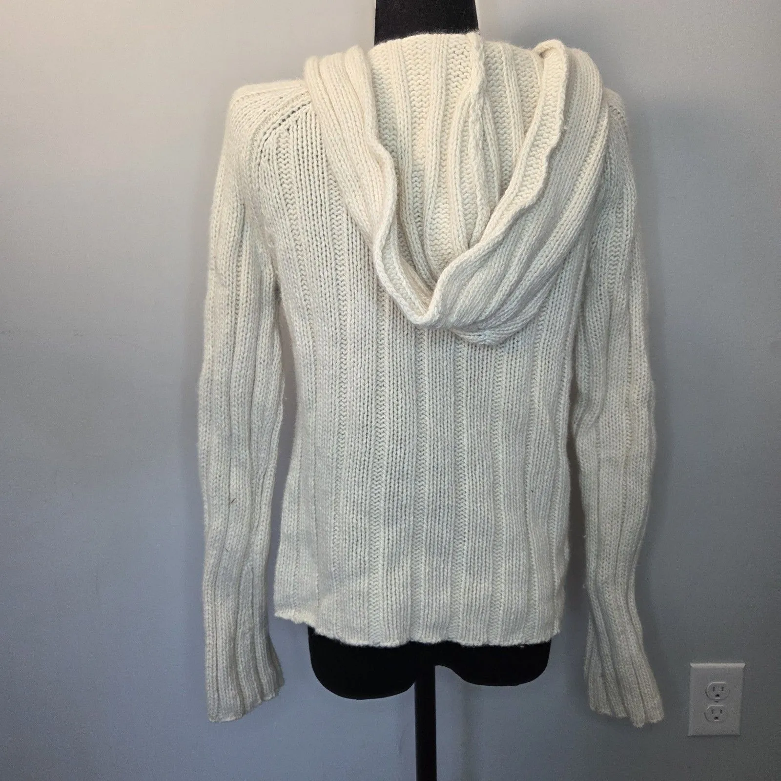 Old Navy Womens Large Vintage Cable Knit Hooded Sweater Y2K Bella Elena Gilbert - Image 3