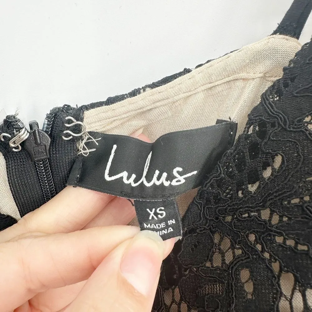 Lulus One Wish Eyelash Lace Midi Dress Handkerchief Hem in Black Women's XS - Image 8