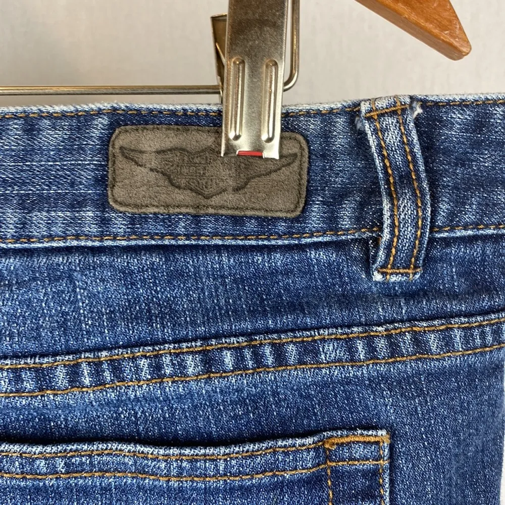 Harley Davidson High Rise Boot Cut Blue Jeans 14 - Image 5