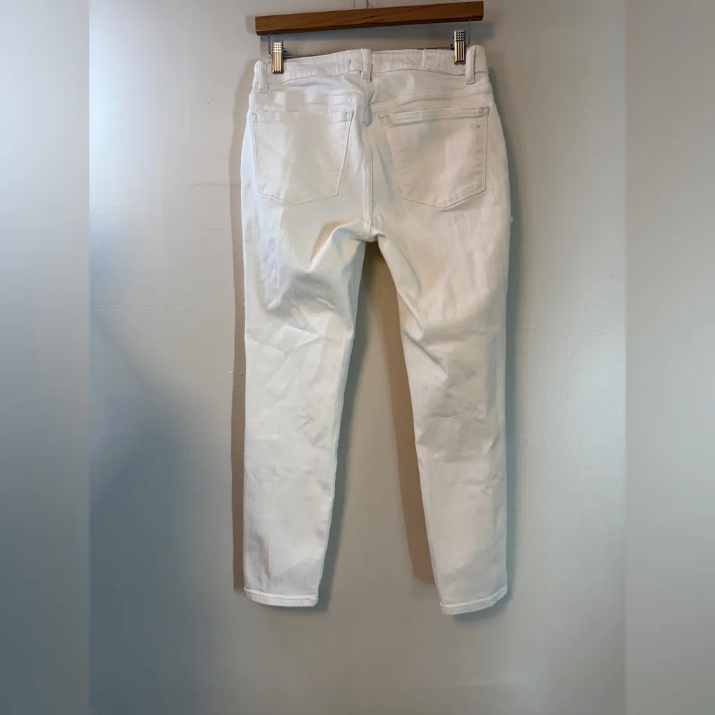 DL1961 Florence Instasculpt Skinny Crpd Star Embellish Jeans Mid Rise White 28 - Image 8