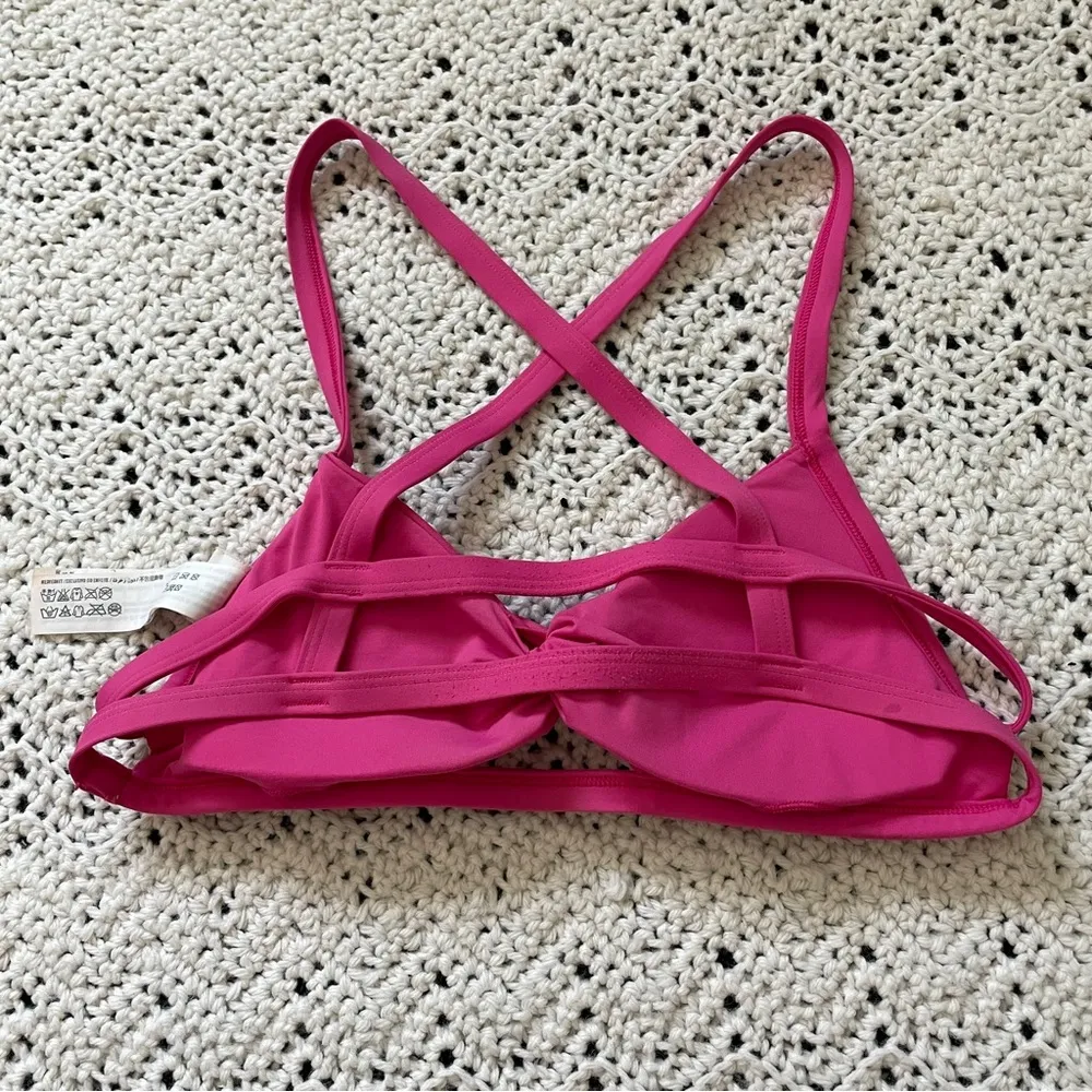 Abercrombie & Fitch Twist Front Strappy Back Swim Bikini Top Pink (Medium) - Image 5