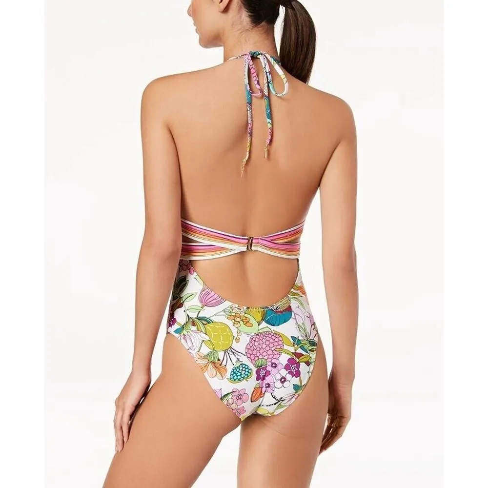 NEW Trina Turk Bathing Suit Sz 6 Key West Botanical Floral One Piece Swimsuit - Image 2