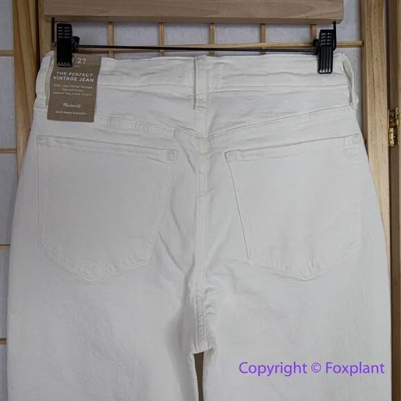 NEW Madewell The High-Rise Perfect Vintage‎ Jean in Tile White, 28 - Image 10