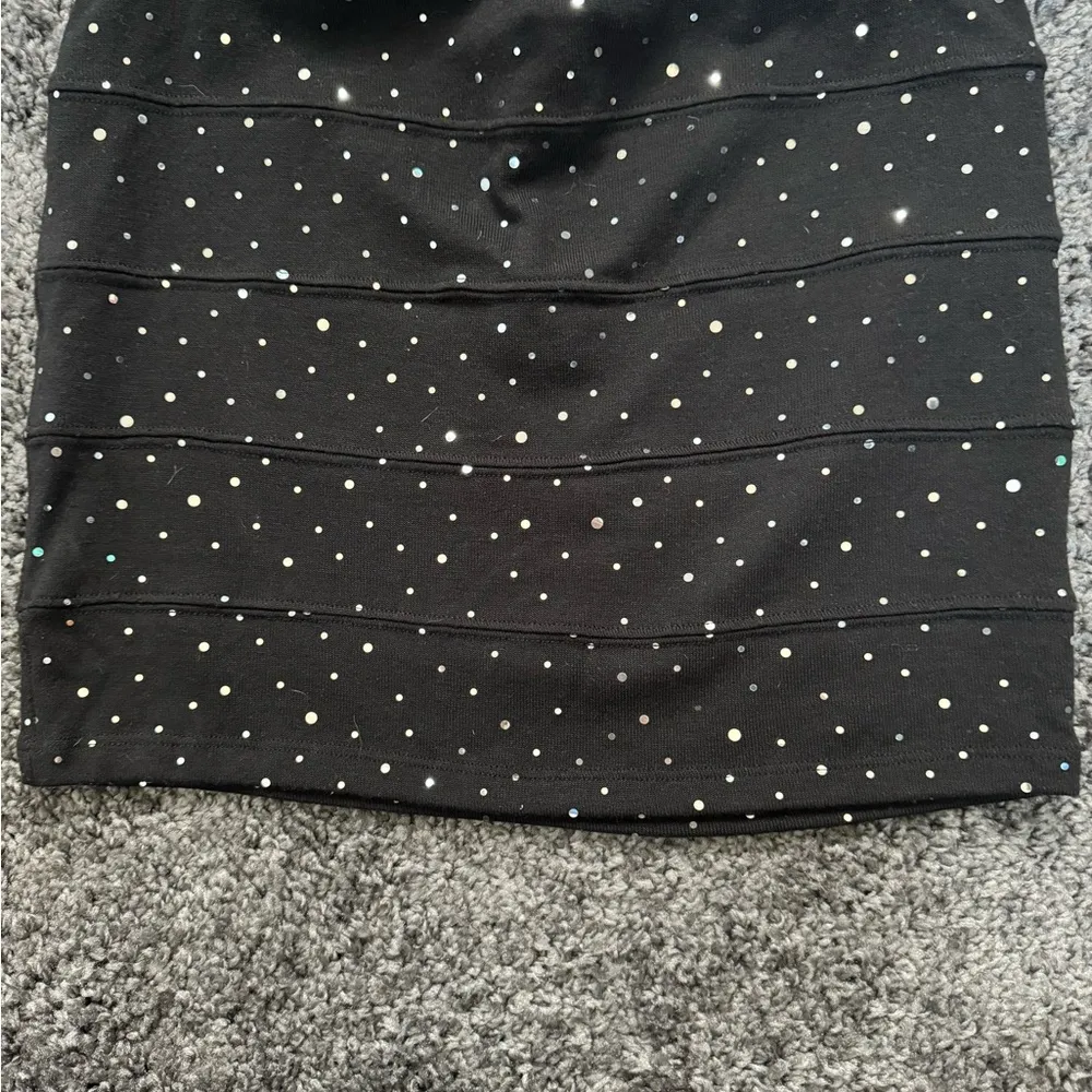 Black Sequin Pencil Mini Skirt for Night Out Size M - Image 2