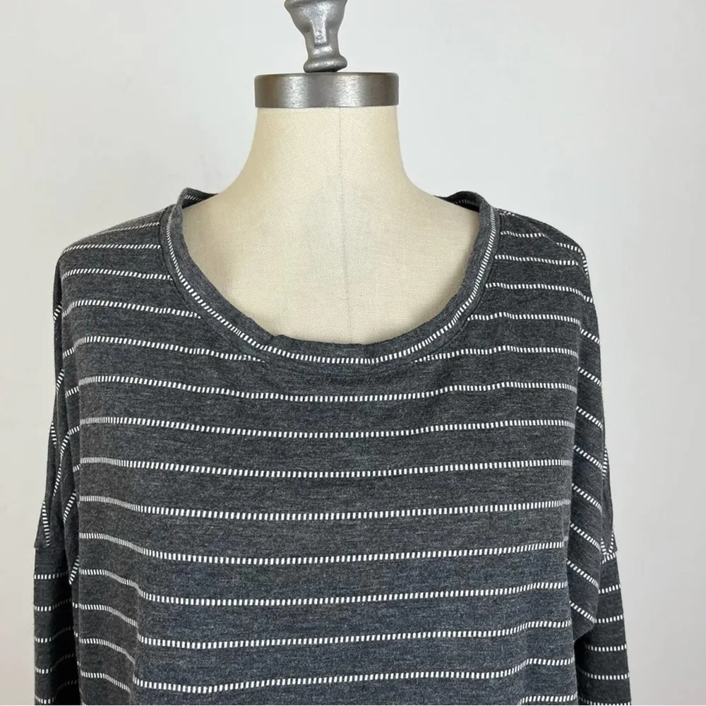 Eberjey Grey Stripe Long Sleeve Sleep Shirt - Image 3