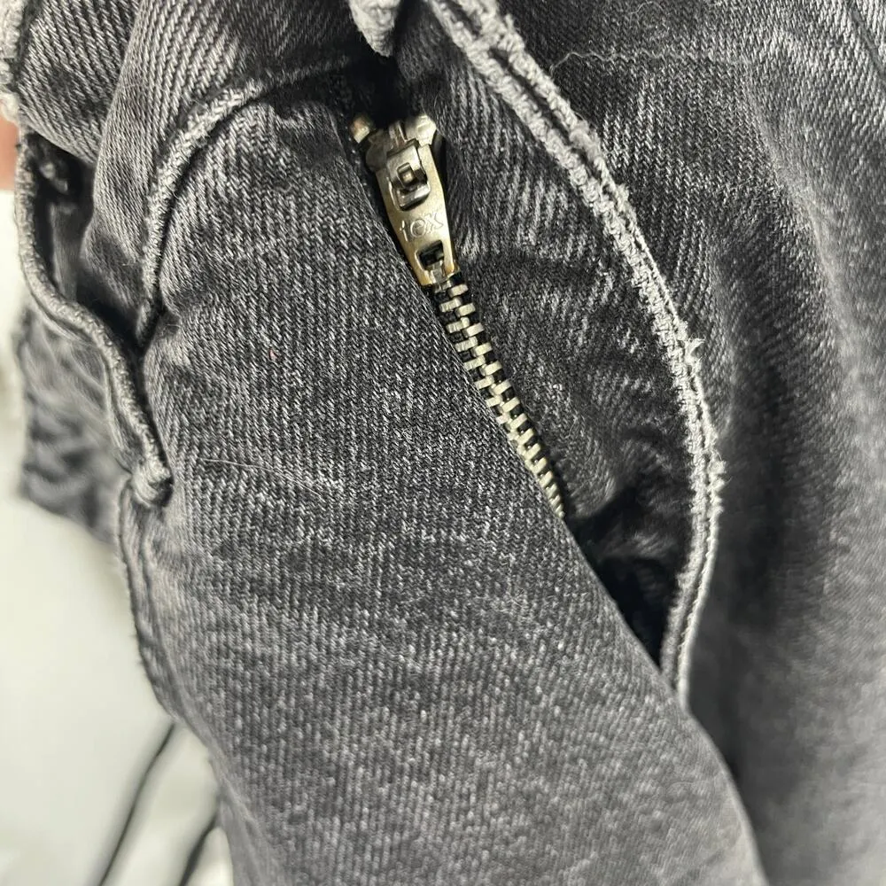 Zara Acid Wash Black Jeans Pants Size 6 100% Ecologically Grown Cotton - Image 6