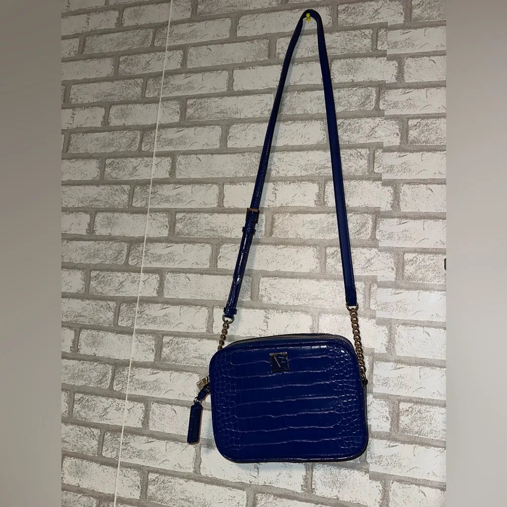 Victoria’s Secret Blue Croc Embossed Crossbody Bag - Image 2