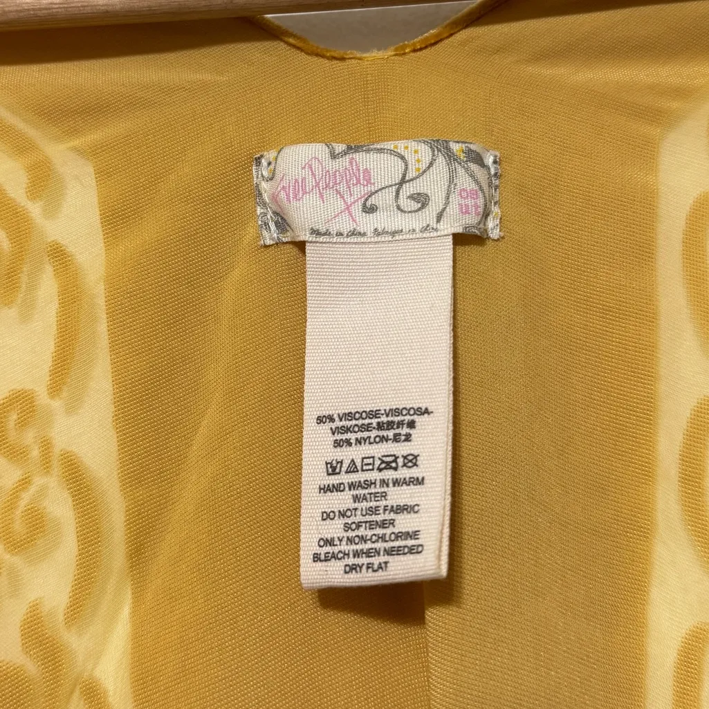 NEW Free People Night Bird Burnout Duster Kimono One Size Gold Combo Floral Boho - Image 4