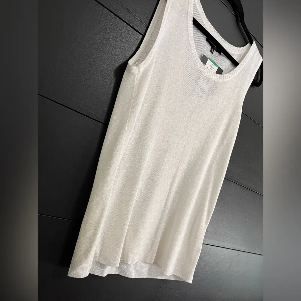 JONES NY Ivory Scoop Neck Thin Sweater Tank Top NWT Women’s Sz L - Image 2