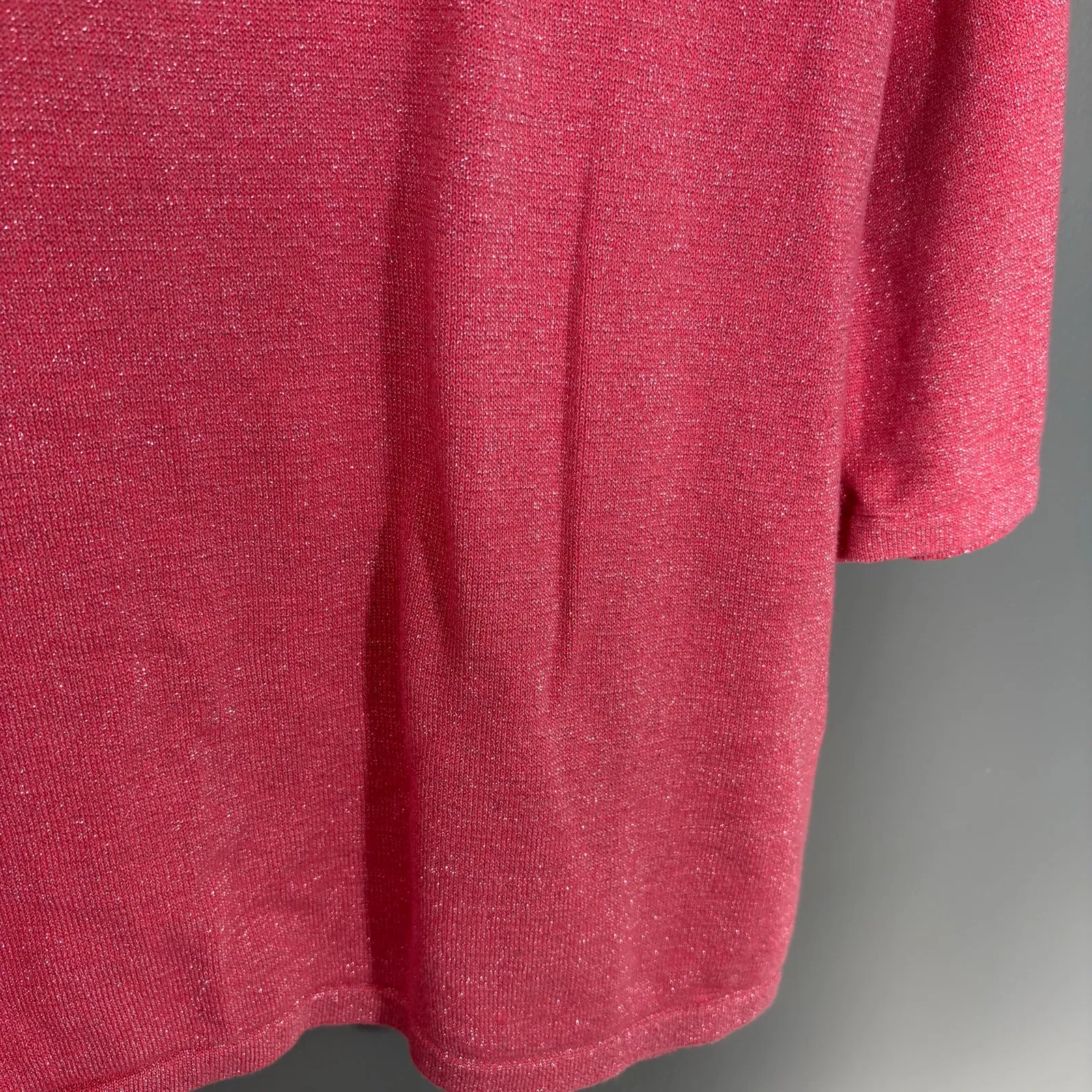 Bob Mackie Wearable Art Pink Floral Cutouts Embroidered Sweater - XL - Coquette - Image 3