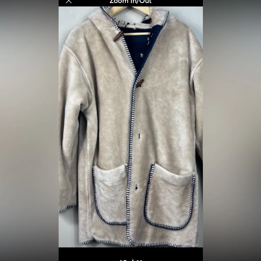 Vintage Country Woods reversible Fleece Jacket. Blue Size L - Image 9