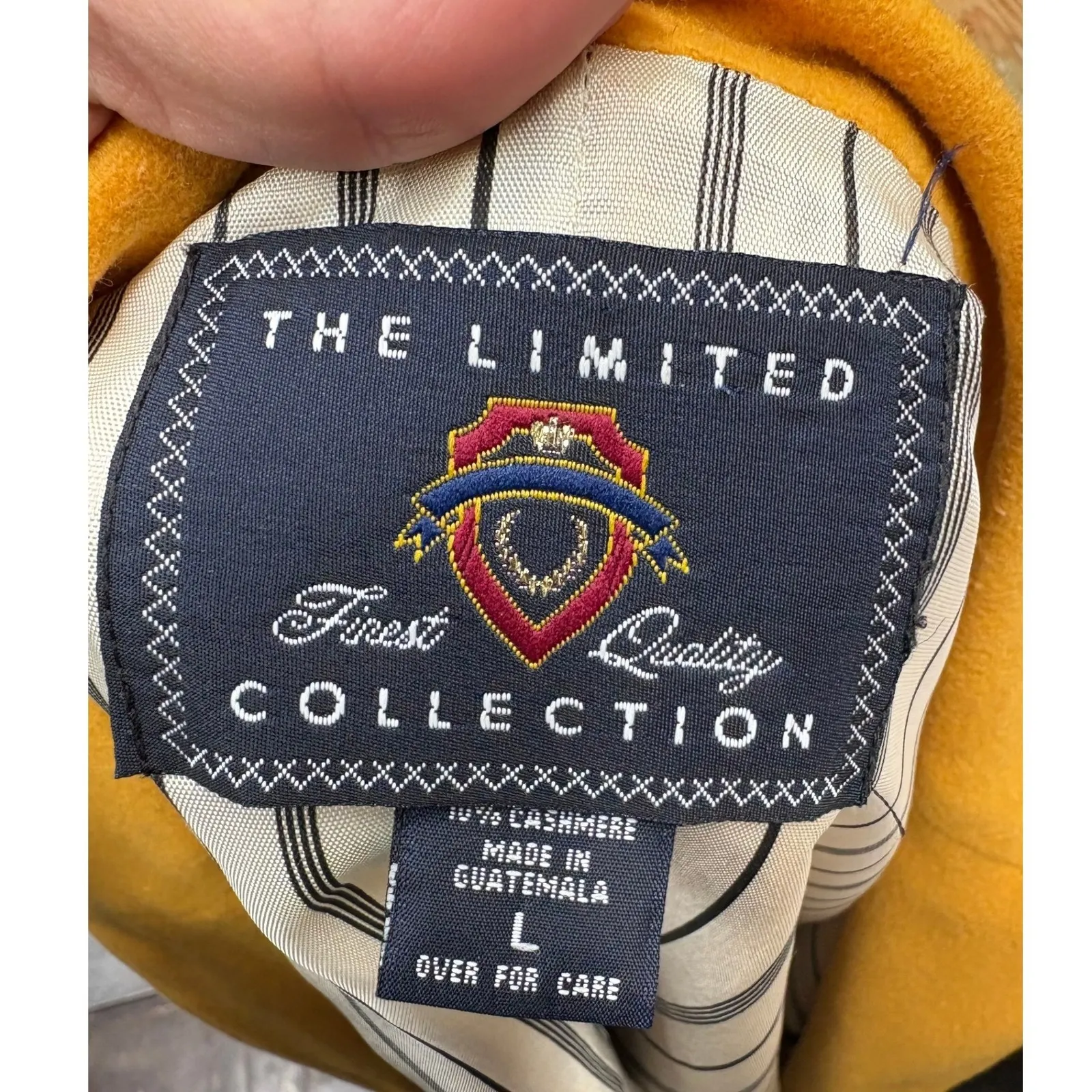 The Limited Collection Womens Wool Cashmere Blazer Mustard Yellow Retro L - Image 4