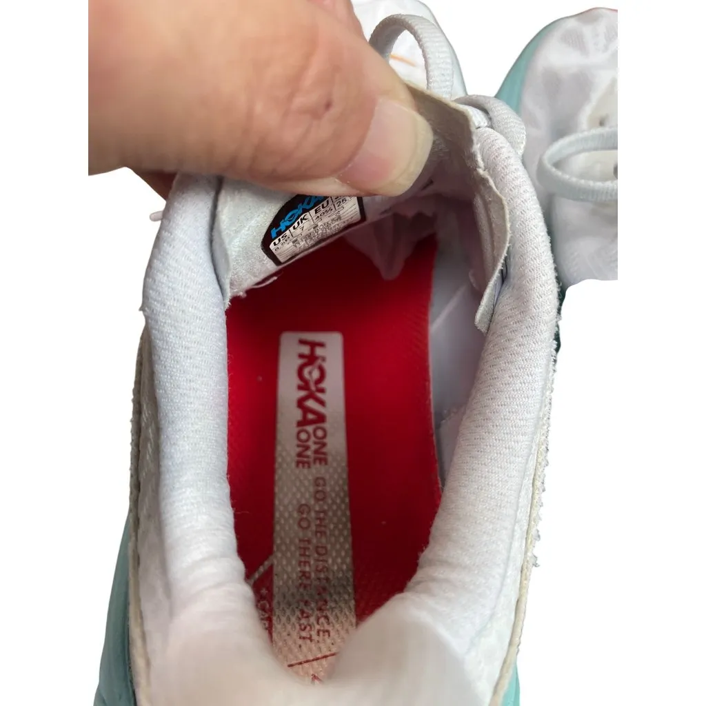 Hoka Womens Carbon X White green orange Running Sneakers Sz 8.5B SKU 9461 - Image 5