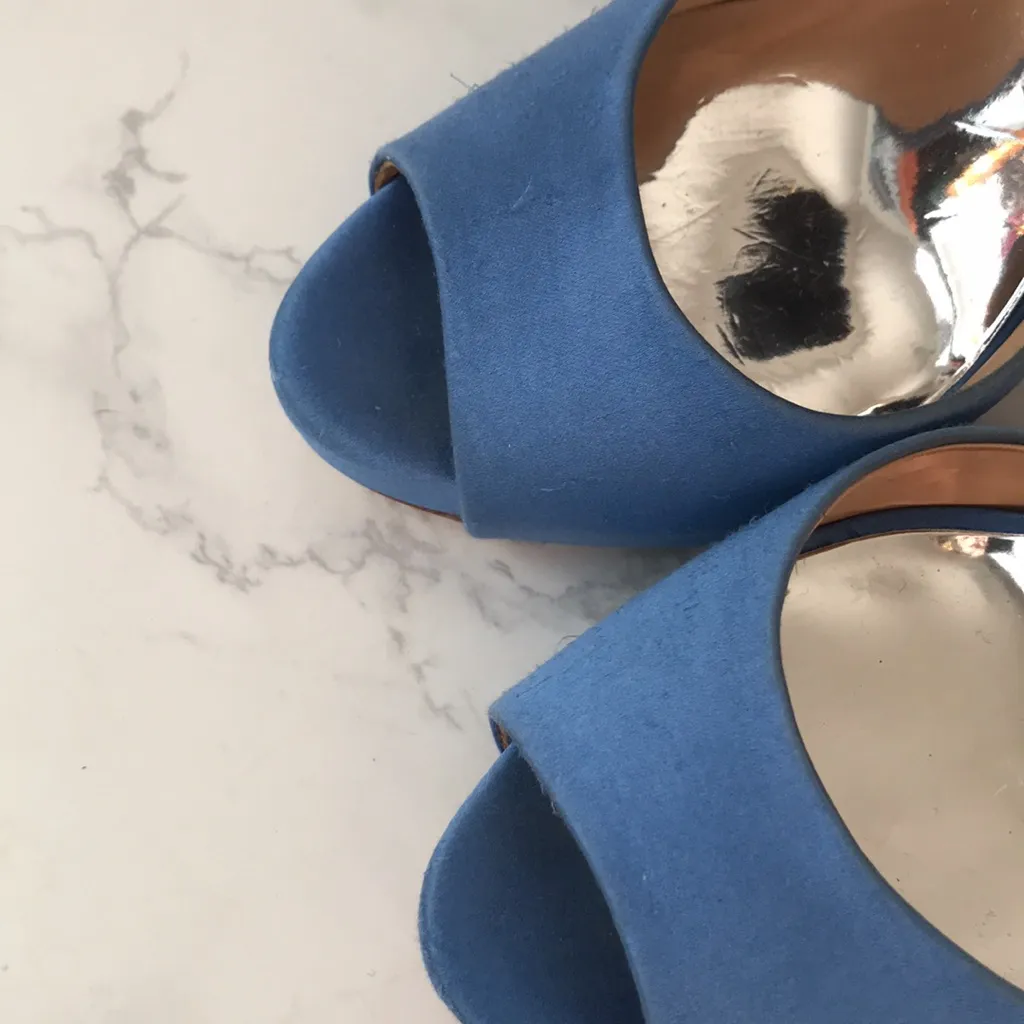 Badgley Mischka Vicki Crystal Embellished Heels 9.5 Blue wedding formal - Image 7