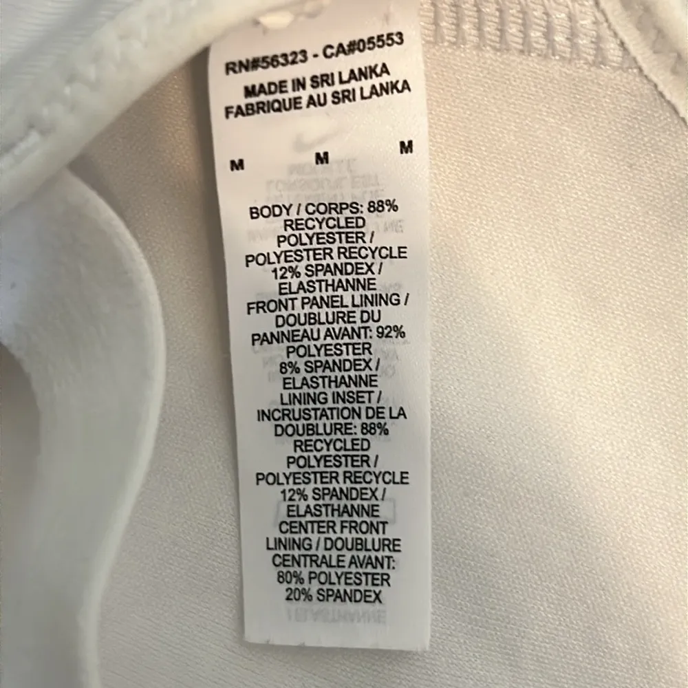 Nike Dri Fit Strappy White & Black Sports Bra with Adjustable Straps Medium - Image 6