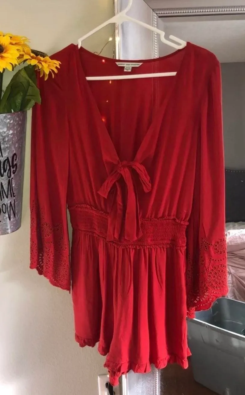 American Eagle Red Romper - Image 3