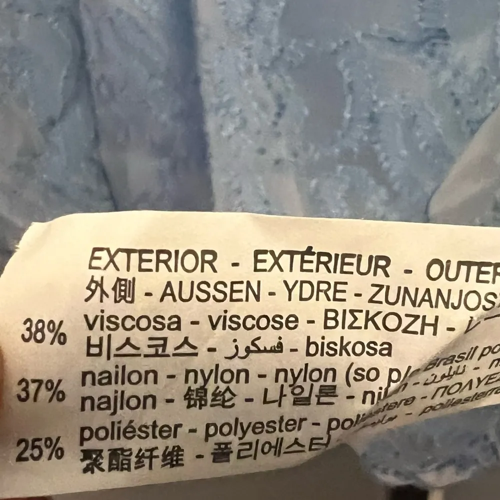 Zara NEW Blue Organza Puff Sleeve Blouse Sheer Ruffle Collar Feminine Top Size S - Image 8