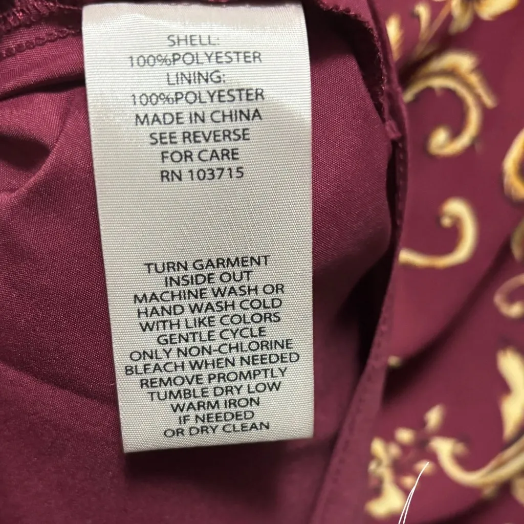 Nanette Lepore Burgundy Floral Button-Down Midi Dress Size 10 - Image 8