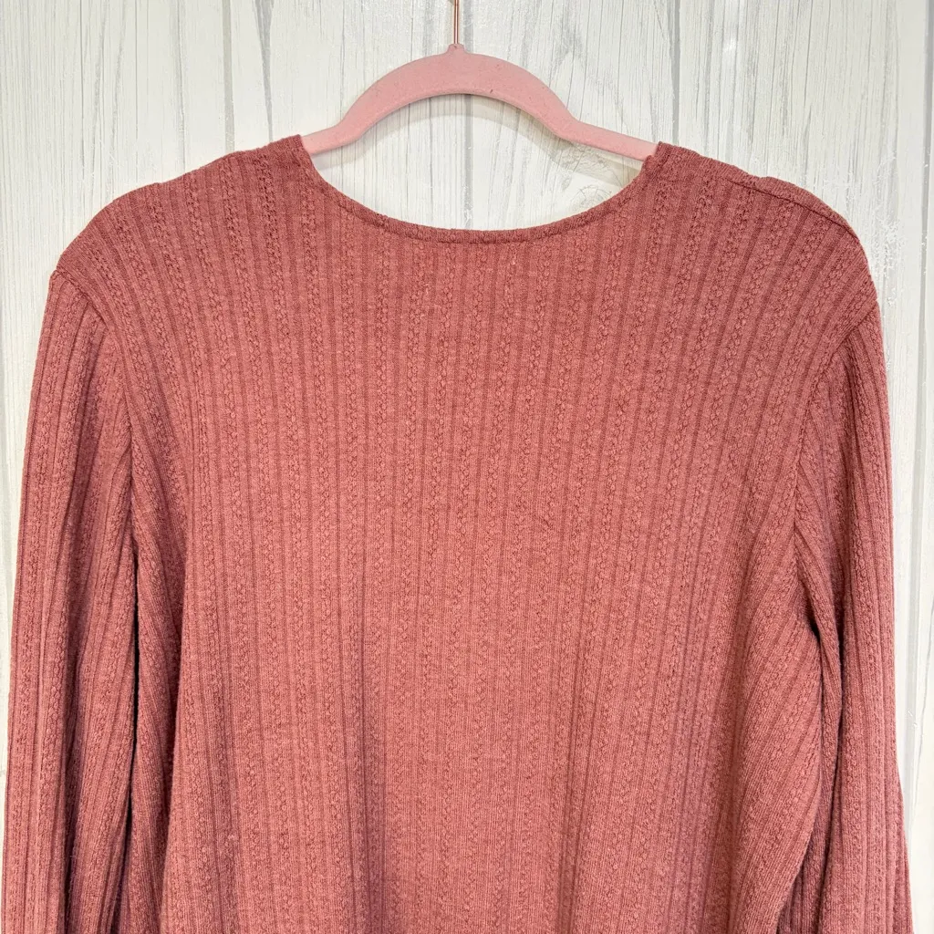 NWT BLU PEPPER Cozy Life Ribbed Knit Lightweight Lounge Cardigan, Large - Image 6