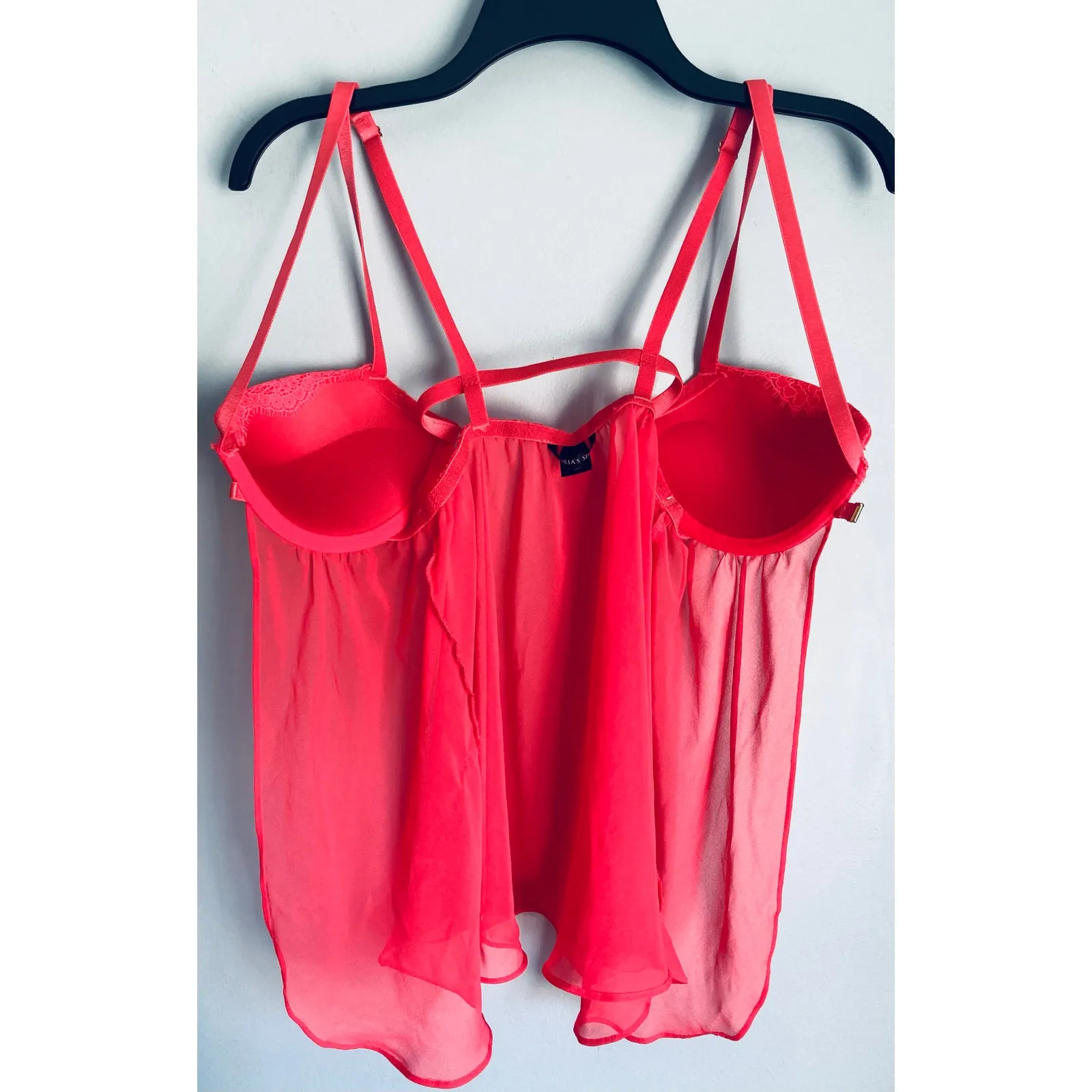 Victoria's Secret Babydoll 36C Pushup Coral Lingerie - Image 3