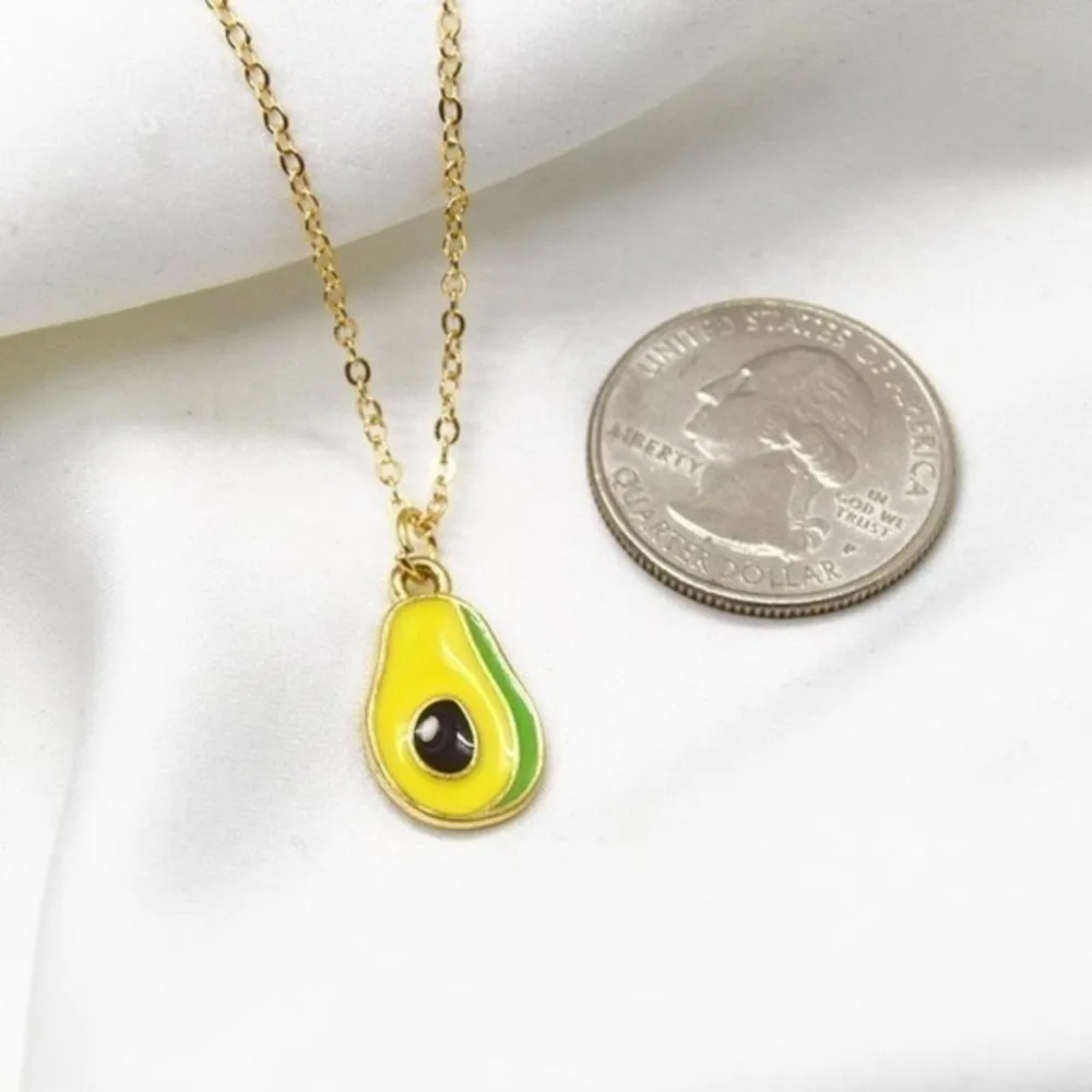 Mini Avocado Fruit Necklace Gold - Image 2