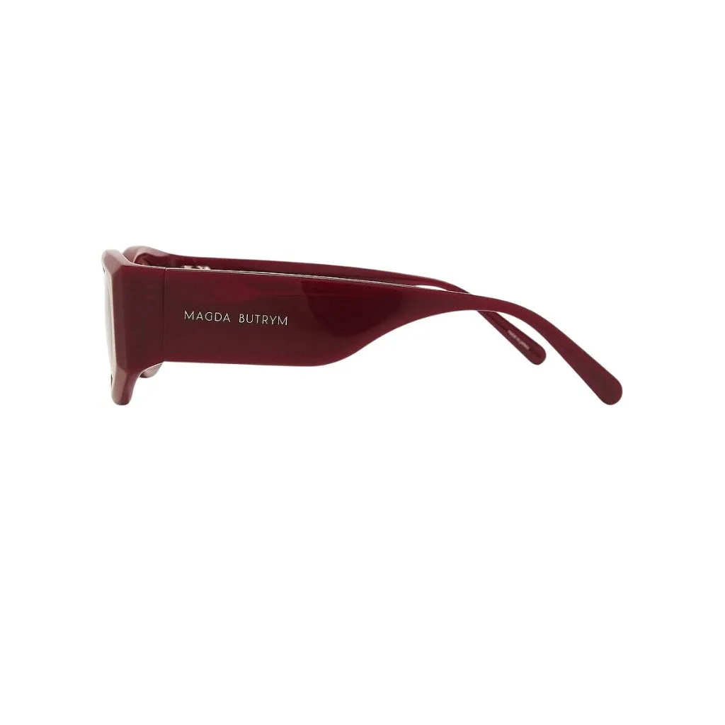 Magda Butrym Round Sunglasses in Burgundy & Silver New Womens Sunnies Red - Image 5