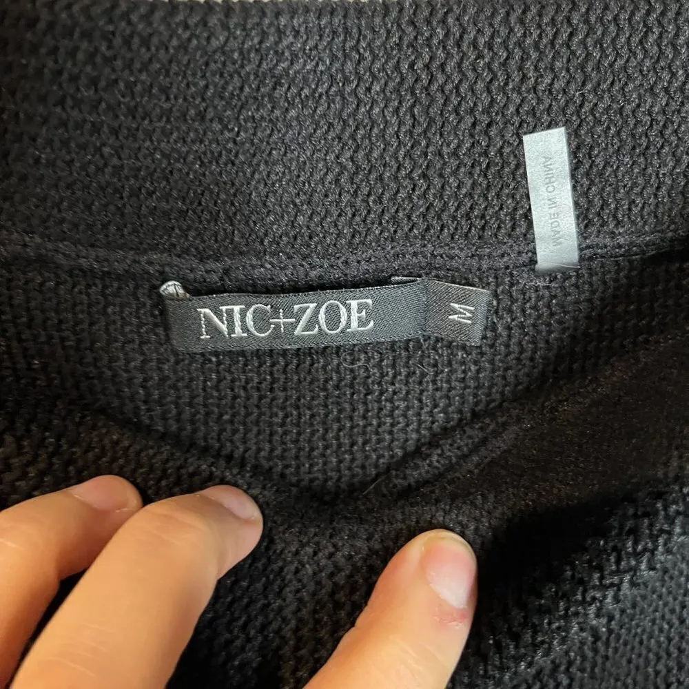 Nic+Zoe  black knit midi fringe skirt - Image 5